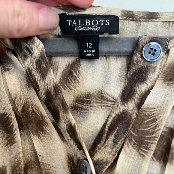 Talbots Silk Cheetah/Leopard Print Dress - Picture 3 of 7